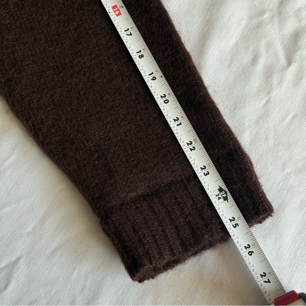 Full Zip Hooded Wool Sweater Mens Large Brown Western Native Cowichan Heavy - Picture 13 of 13